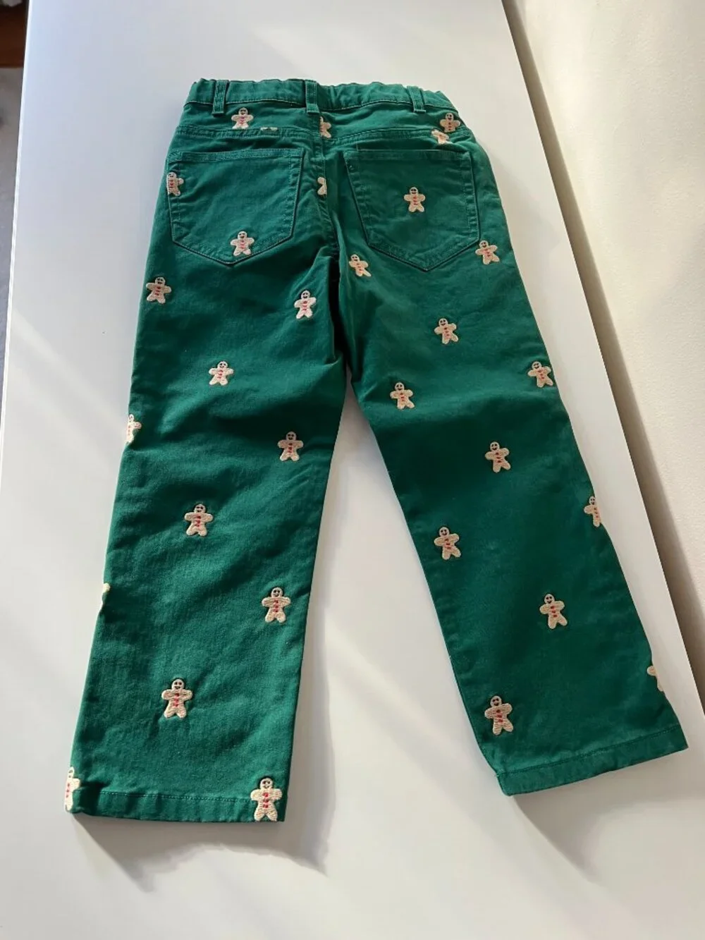 Gymboree Boy's Christmas Outfit, Gingerbread Pants, Tree Vest, White Shirt | 5T